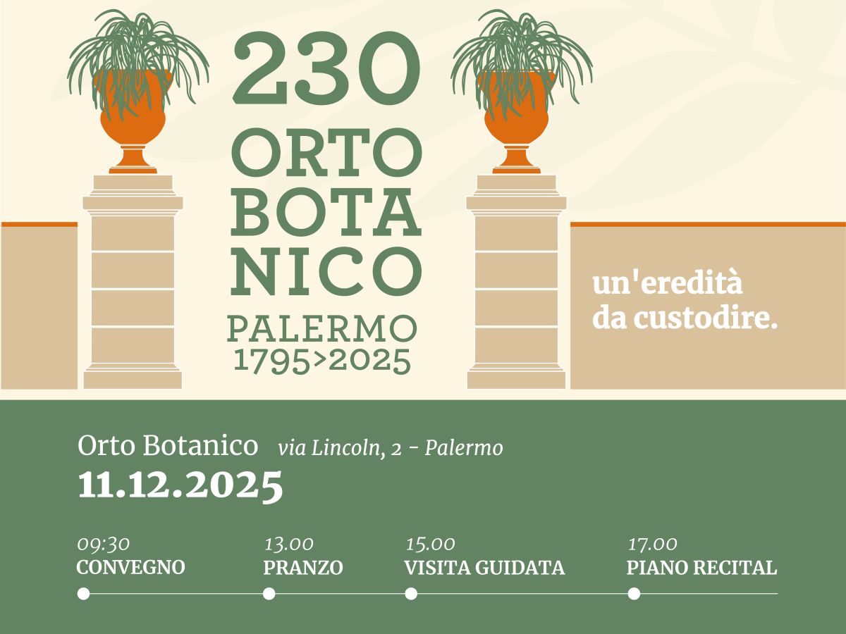 Locandina convegno 230° anniversario dell'Orto Botanico